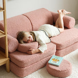 Wigiwama Teddy Kinderbank - Guava Pink - Sofa Speelbank image 1