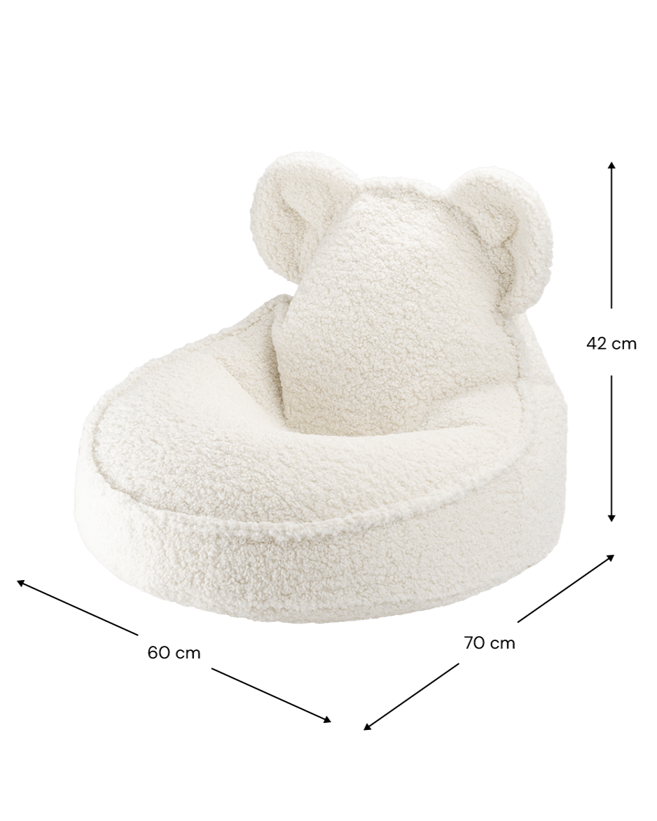 Wigiwama Beren Zitzak voor Kinderen Beer - Cream White Bear Beanbag image 5