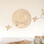 Houten Wandlamp met Ganzen en Naam image 0