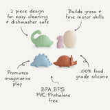 Mushie Badspeelgoed Dino  - Mix & Match - 4 stuks