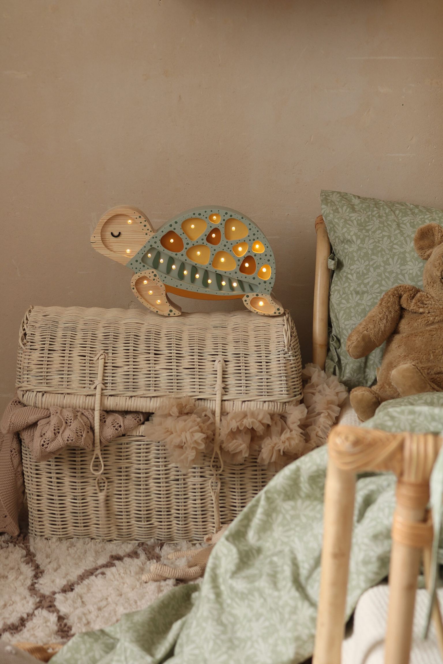 Little Lights Lamp Schildpad - Salie Groen image 0