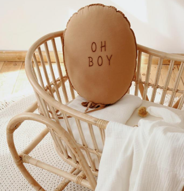 Ballon kussen - camel katoen image 0