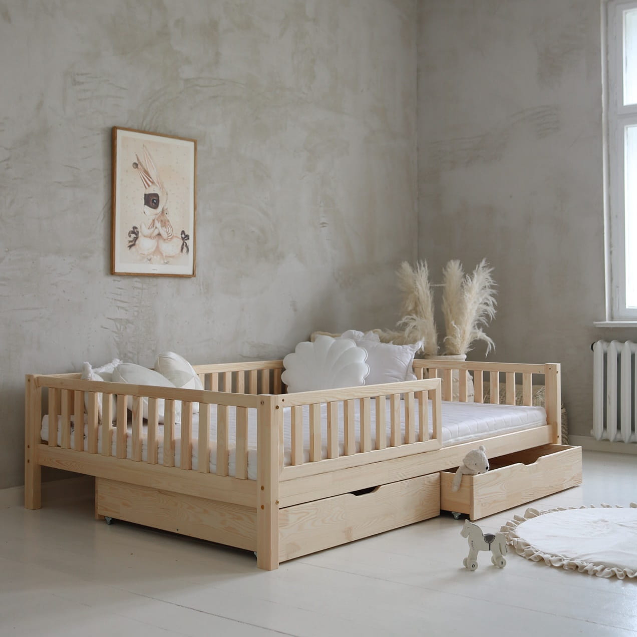 Bed Lou Natural - Met Lades - Twijfelaar 140x200cm image 3