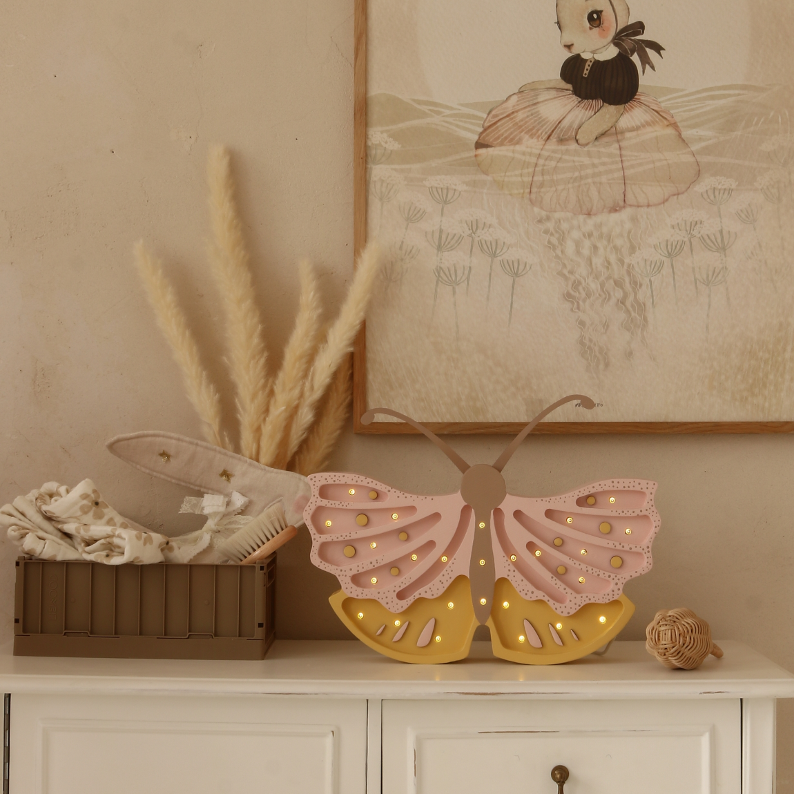 Little Lights Lamp Vlinder - Honey Rose image 0