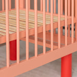 KARL & FRIC Ledikant Nox - Roze met rode poten - 60x120cm image 3