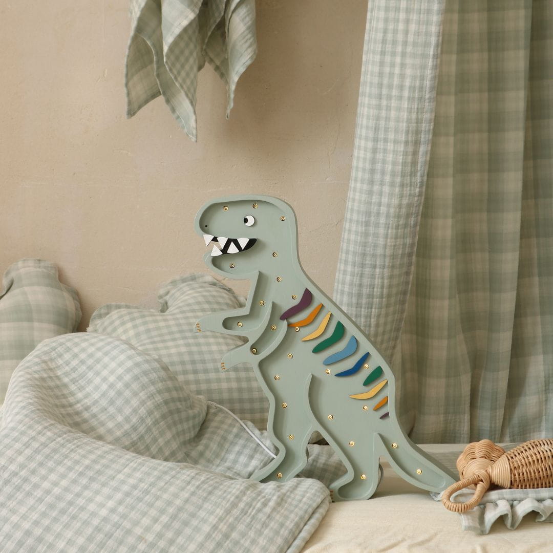 Little Lights Lamp Dino T-Rex  - Khaki Pastel image 0