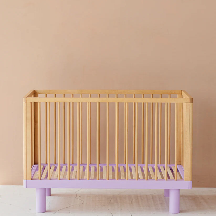 KARL & FRIC Ledikant Nox - Naturel met lila poten image 1