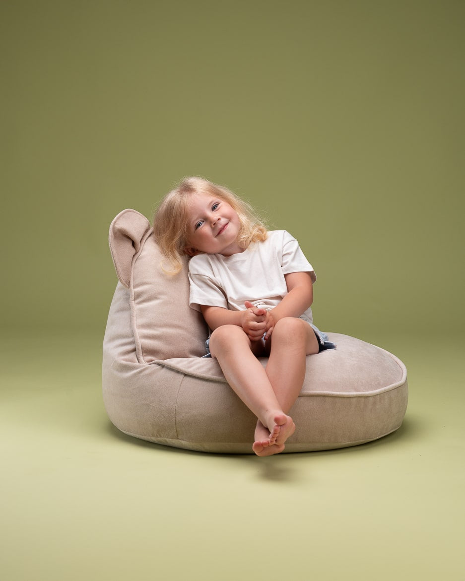Wigiwama Beren Zitzak voor Kinderen Beer - Dusty Beige Bear Beanbag image 2