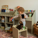 Montessori Boekenkast met Schulprand - Sage