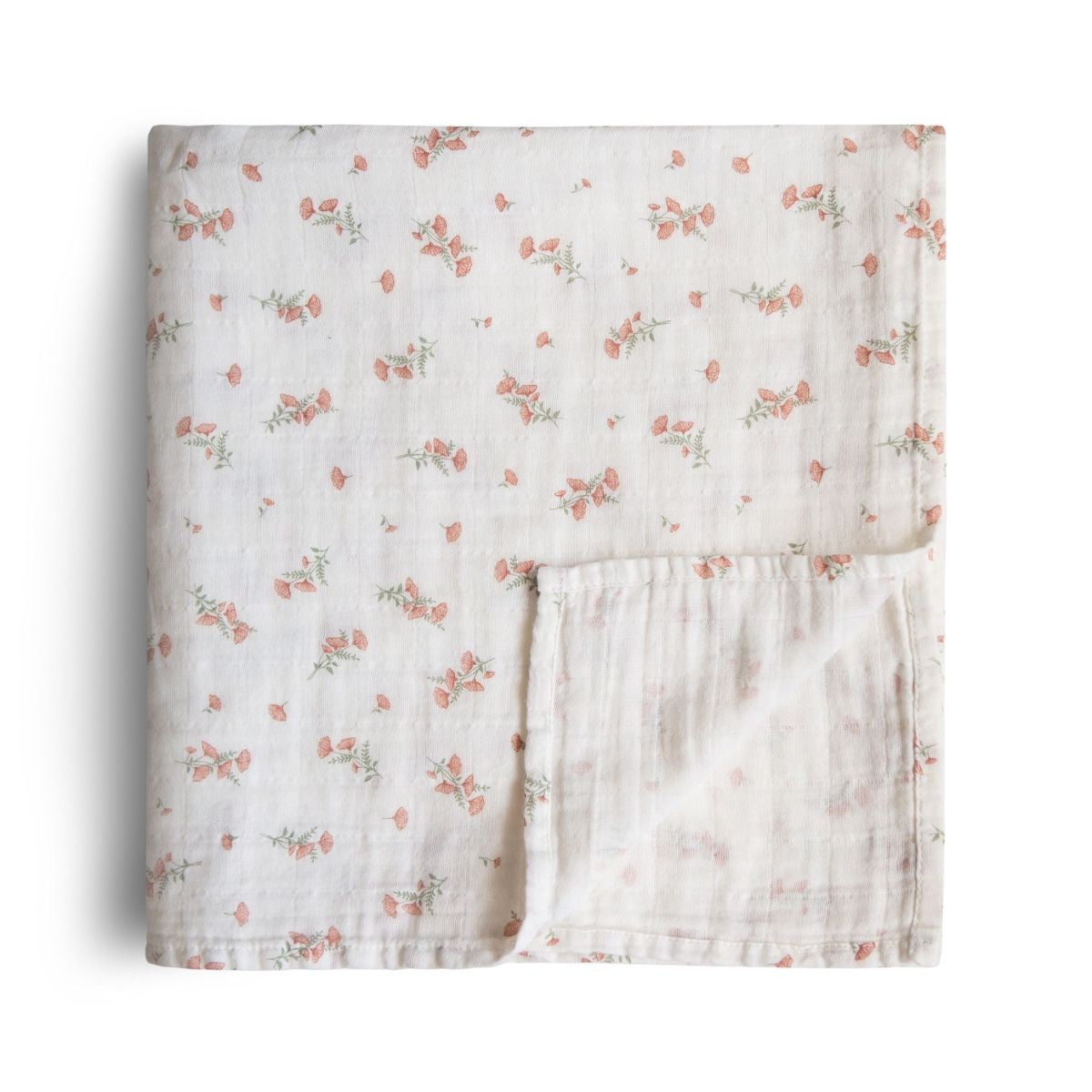 Mushie Swaddle - Pink Flowers - 120x120cm image 0