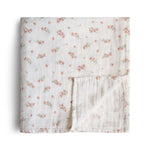 Mushie Swaddle - Pink Flowers - 120x120cm image 0