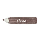 Potlood Kussen met Naam - Rib Cord - Magenta Grey image 0