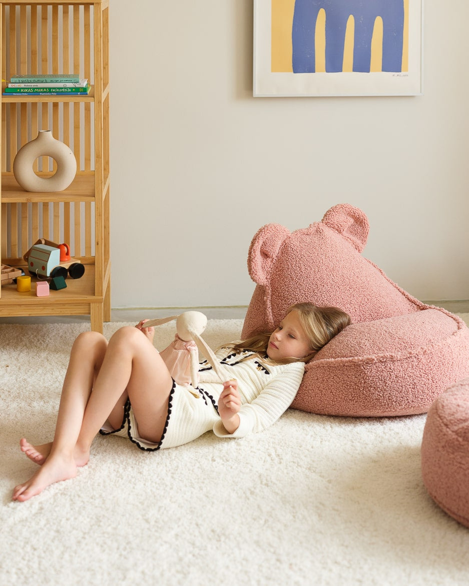 Wigiwama Beren Zitzak voor Kinderen Beer - Guava Pink Bear Beanbag image 2