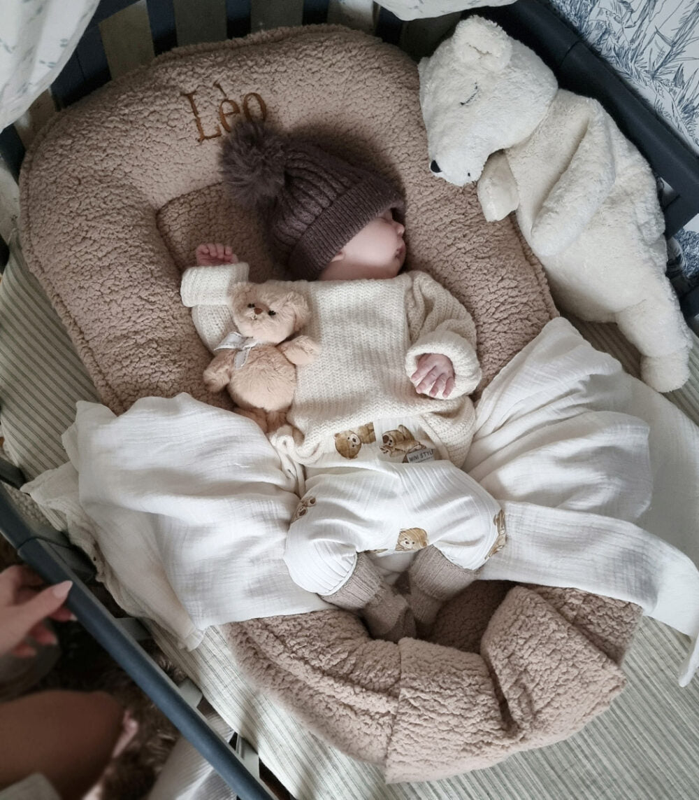 Teddy Babynestje met Naam - Beige image 0