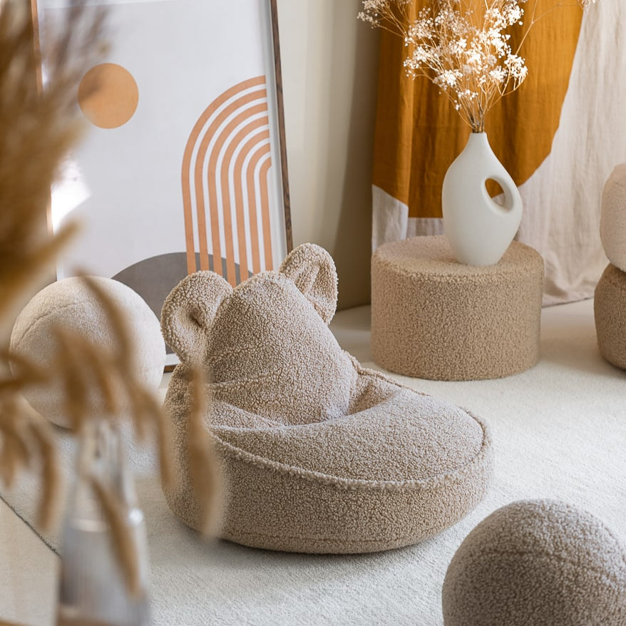 Wigiwama Beren Zitzak voor Kinderen Beer - Biscuit Bear Beanbag image 1