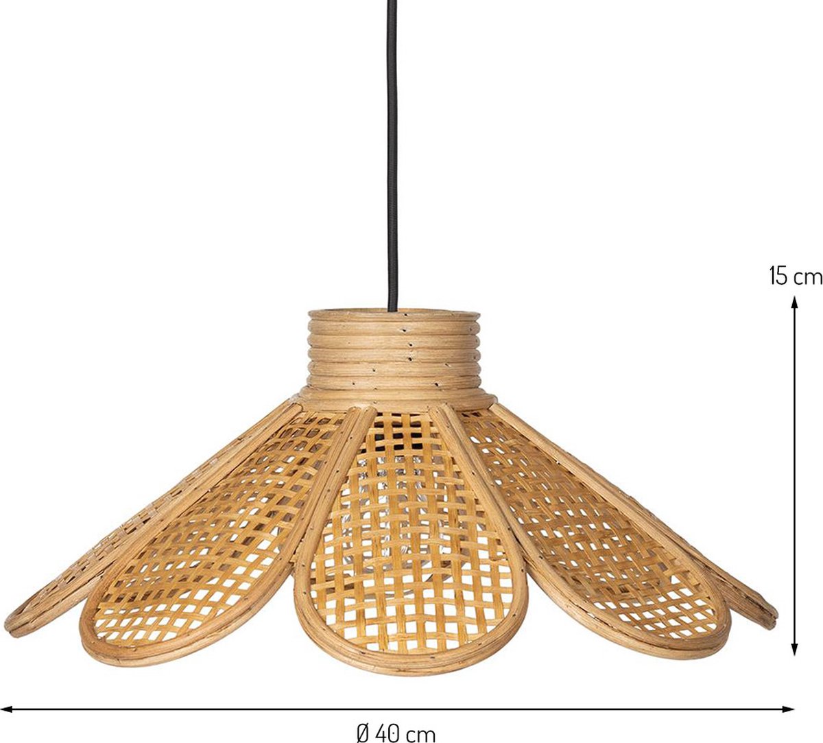 KidsDepot - Rotan hanglamp bloem - Flore naturel image 4