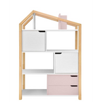 Boekenkast Juno breed met Dakje - Roze image 0